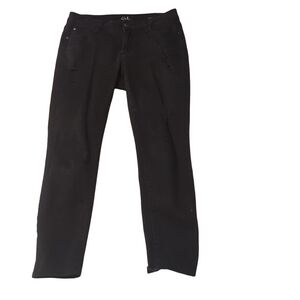 Earl black distressed skinny ankle jeans size 6